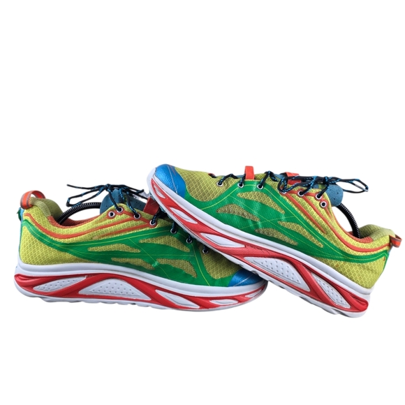 Hoka One One Running Shoes Mens Size 10.5 Yellow Green Orange Blue Huaka Trail - Picture 3 of 8